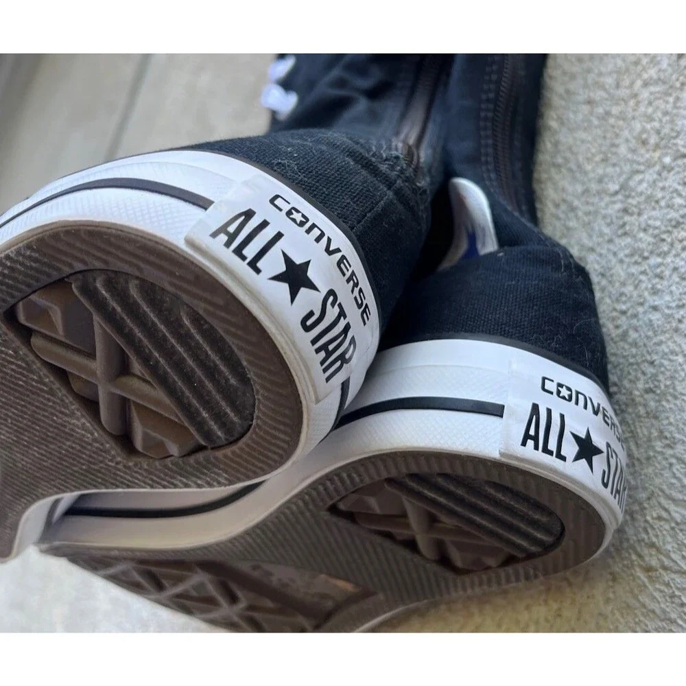 Converse All-Star Women's 7 Men's 5 Tall Knee High Sneakers 1V708 - Black - Picture 8 of 12